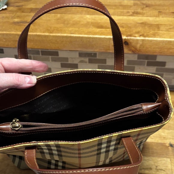 Burberry Beige and Brown Plaid Satchel - Picture 7 of 15